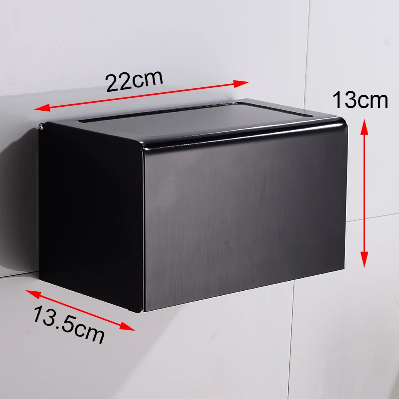 Черный держатель для туалетной бумаги с полкой водостойкий Алюминиевый держатель для туалетной бумаги настенный держатель для бумажного