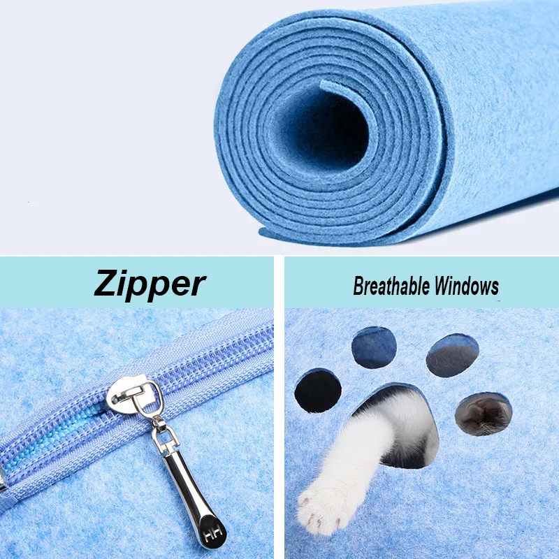 Portable Cat House Cave Sleeping Bag Zipper Egg Shape Felt Cloth Pet House Nest All Season Use Dog Cat Bed Comfortable Portable Cat House Cave Sleeping Bag Zipper Egg Shape Felt Cloth Pet House Nest All Season Use Dog Cat Bed Comfortable