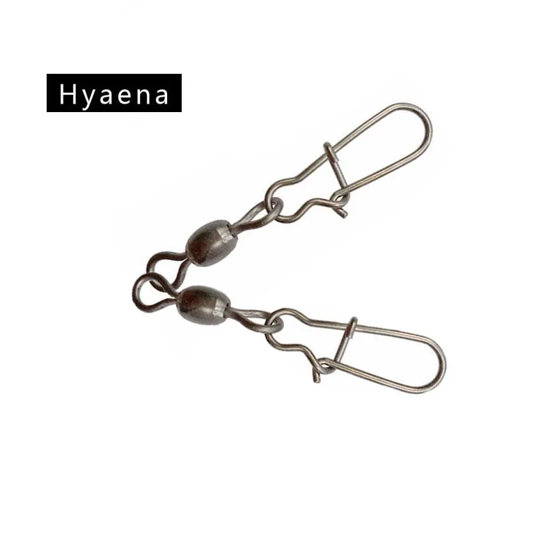 

Hyaena 40PCS Interlock Snap Ball Bearing Swivel Rolling Solid Rings Fishing Swivels Connector Ocean Boat Fishing Hooks