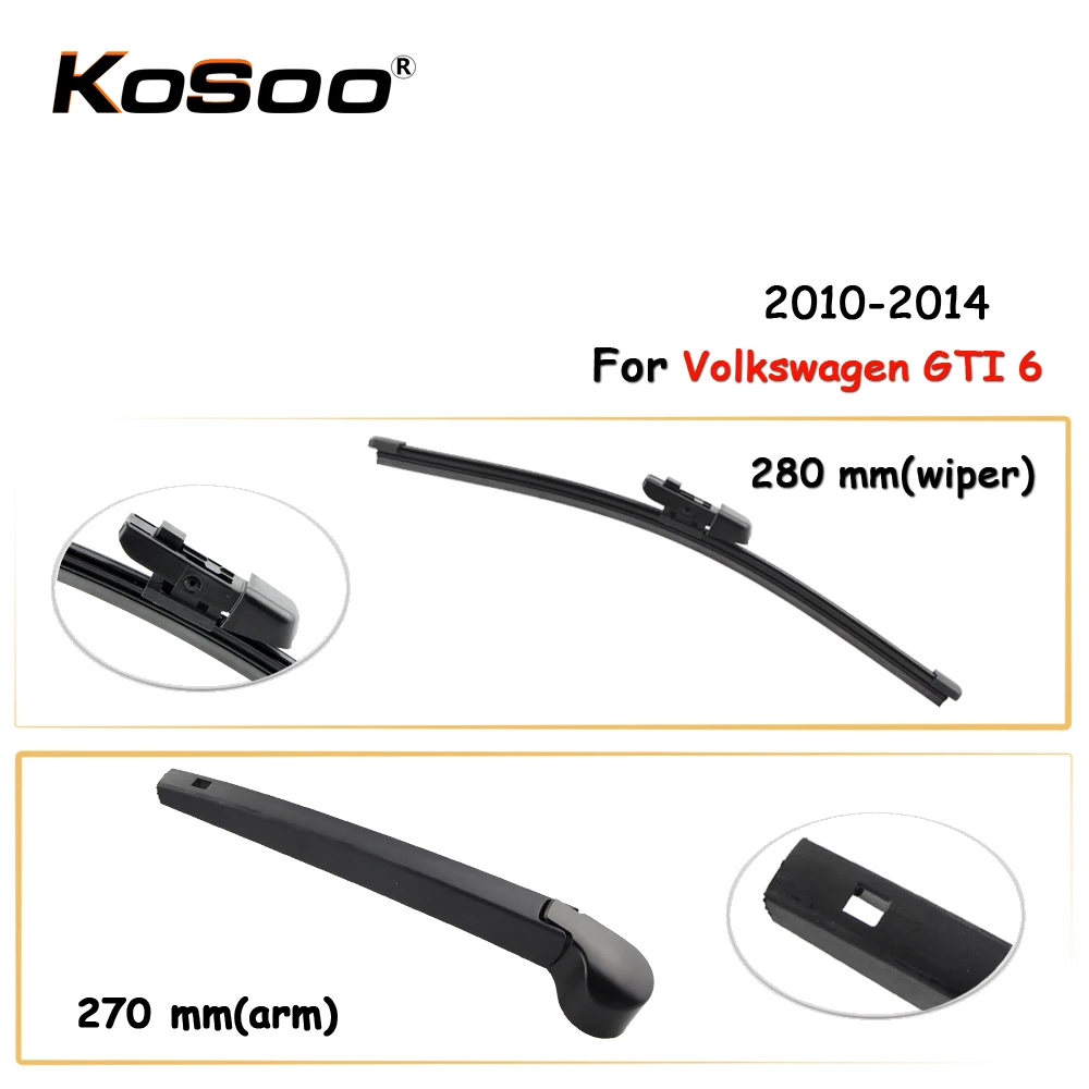 KOSOO Auto Accessories Rear Car Wiper Blade For Volkswagen GTI 6,280mm 2010 2014 Rear Window