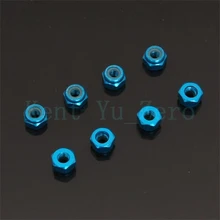 Нейлоновая гайка M3(AL) 8P 02102/02191 обновленная часть 122048 синий для 1/10 RC автомобиля HSP Redcat Himoto