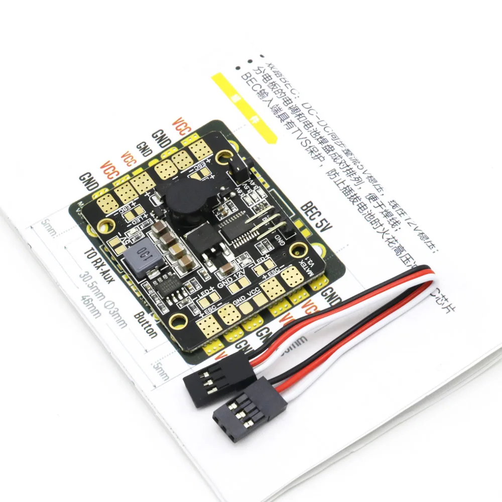 Matek 5в1 V3 плата распределения питания/PDB концентратор с двойной BEC-5V/12 В светодиодный контроллер трекер низкого напряжения сигнализация для FPV