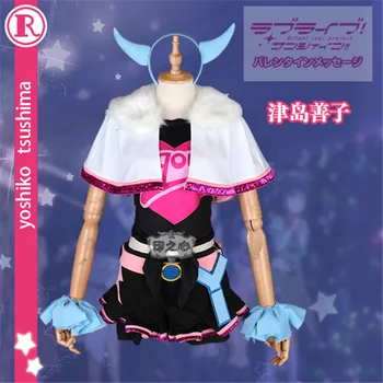 

2018 Custom Love Live Sunshin Aqours Miracle Wave Tsushima Yoshiko 2nd Halloween Cosplay Costume Women Dress Outfits