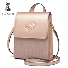 FOXER Brand Lady Cellphone Bags Female Leather Shoulder Bag Girl's MINI Crossbody Bags Women Evening bag Valentine's Day present foxer brand 2018 women s leather bag fashion crossbody bags for women chain bags girl shoulder bag gift for valentine s day