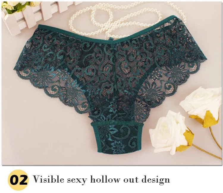 2017 Summer Sexy Lace Women Transparent Panties Plus Size Cotton Crotch Briefs Ladies Underwear Culotte Femme Intimates (13)