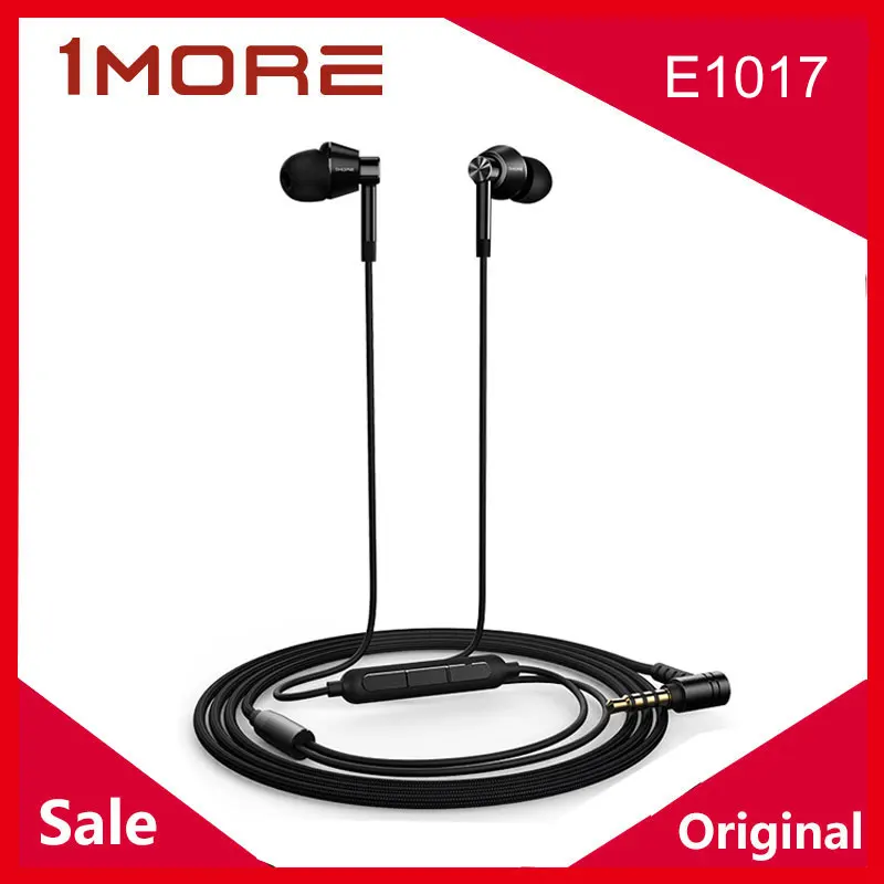 

1MORE Dual Driver Graphene Dynamic Earphone In ear L Bending with Microphone Control of Volume Aluminum Alloy Kevlar Fiber E1017