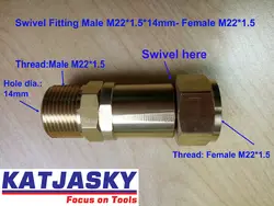 Мужской M22 * 1.5 * 14mm-Female M22 * 1.5 поворотной установки разъем адаптера 100% медь высокого давления женский и мужской винт