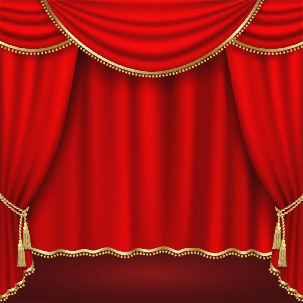 Laeacco Stage Red Curtain Baby Children Portrait Photography Backgrounds Customized Photographic Backdrops For Photo Studio | Электроника