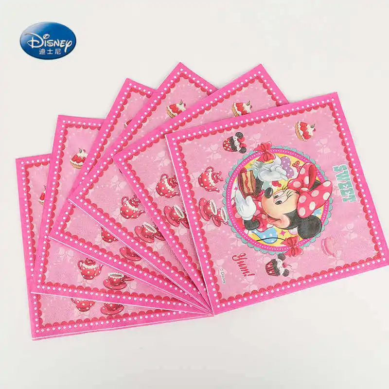 Minnie Mouse Theme beautiful Disposable Birthday Party Decorations Kids Girl Party Supplies Decoration Tableware Set - Цвет: 10pcs napkins