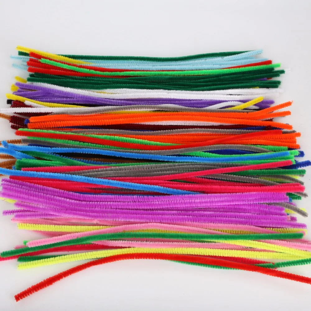 100pcs 5mm Chenille Stems Pipe Cleaners Children Kids Plush Educational Toy Crafts Colorful Pipe Cleaner Toys Handmade DIY Craft
