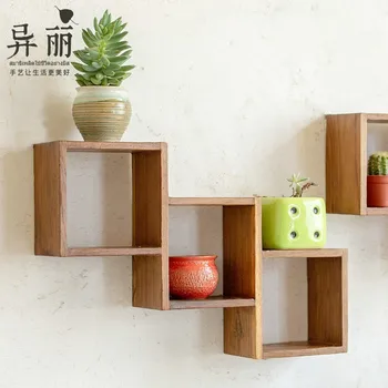 

Modern Simple Solid Wood Multi-Lattice Box TV Background Wall Storage Frame Wall Storage Frame