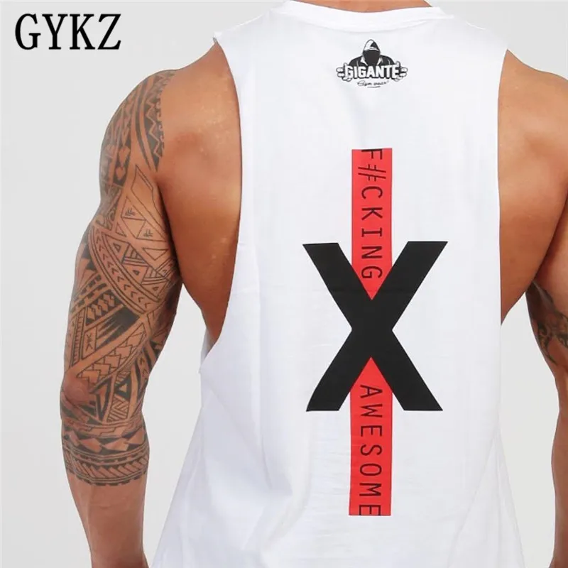 GYKZ для мужчин Летние тренажерные залы Фитнес Бодибилдинг топ с капюшоном модные мужские s модная одежда свободные дышащие рубашки без рукавов жилет