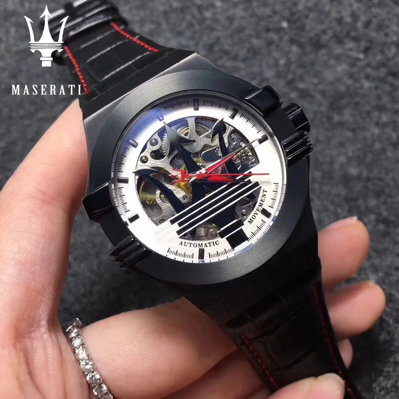 

Maserati Men Mechanical Watch Top Brand Luxury Business Watch Men's Fashion Genuine Leather Water Resistant Watch R563289896