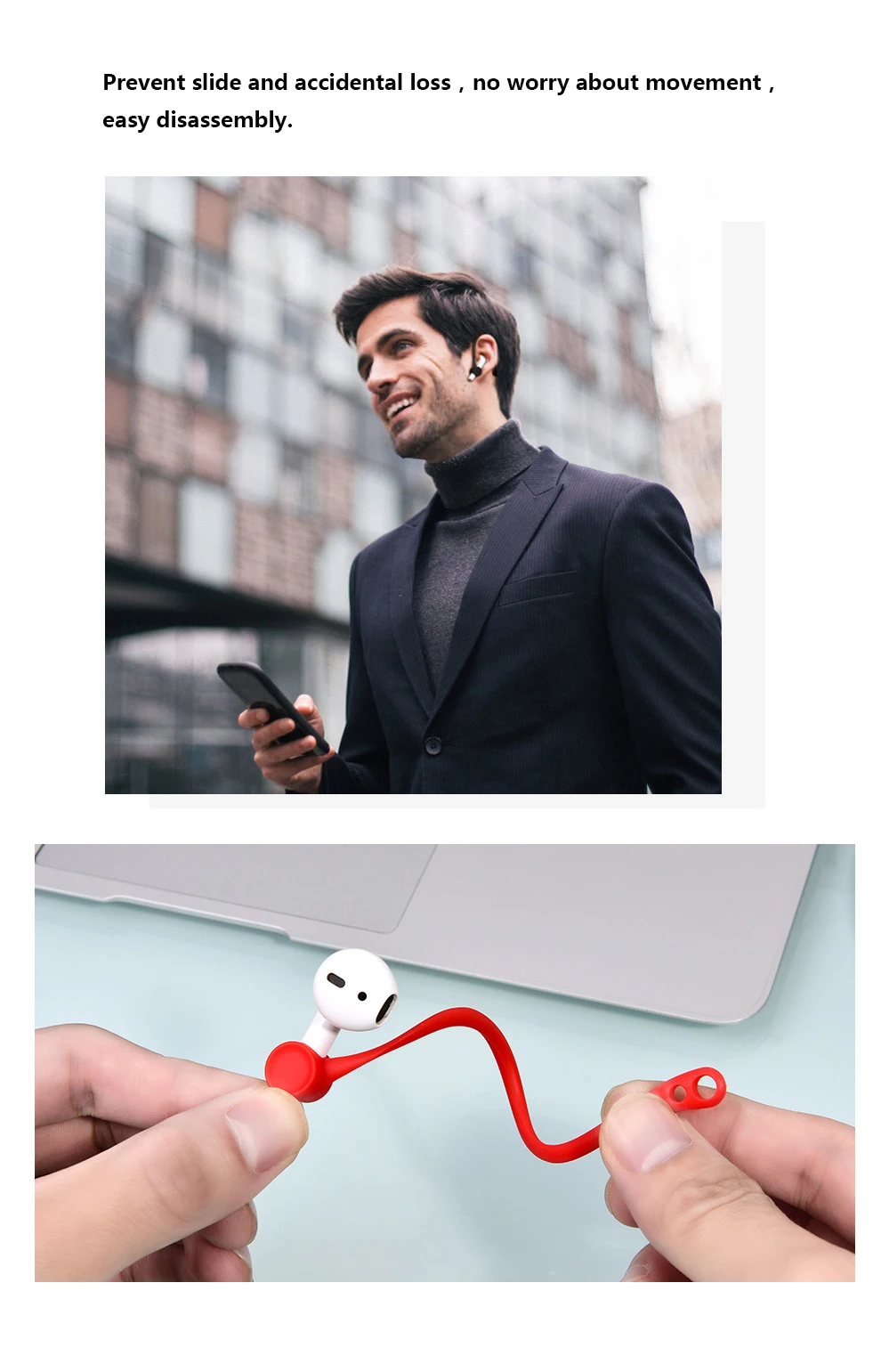 For Apple AirPods Case Silicone Wireless Earphone AirPods Protective Accessories Protector Earhooks Sports Anti-lost Ear Hook-5