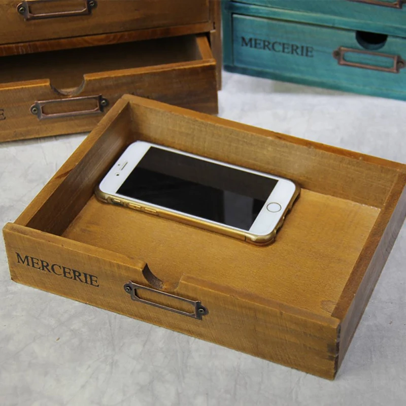 Уникальные деревянные ящики в стиле ретро, ящики для хранения в старом стиле, рабочий стол, ящик для хранения косметики для мелочей