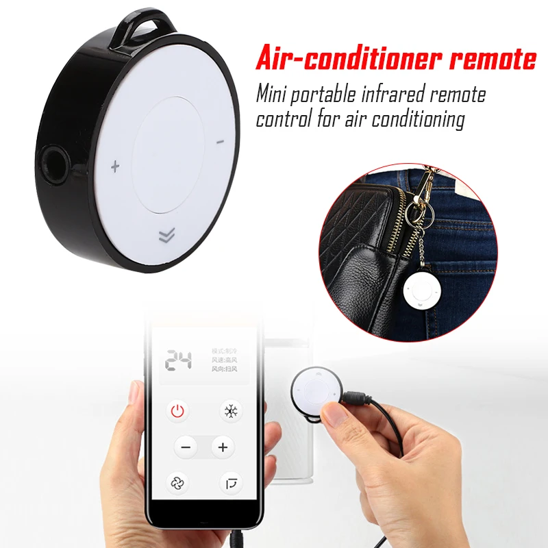 

Portable Mini Remote Control Controller Smartphone Smart Air Conditioner remote control hanging on keychain