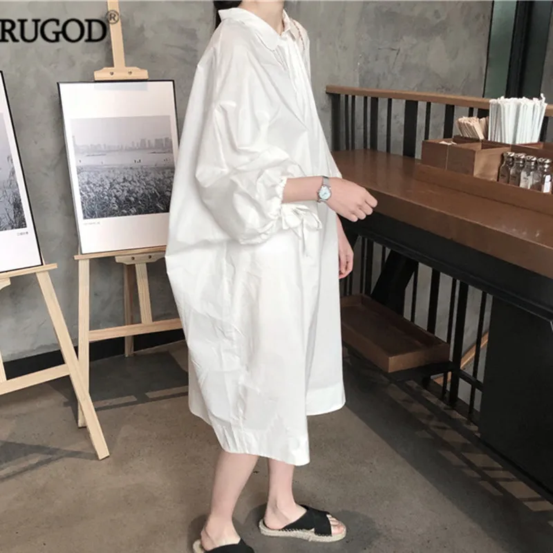 RUGOD 2018 корейский стиль объемным шнурком летучая мышь с длинным рукавом платье