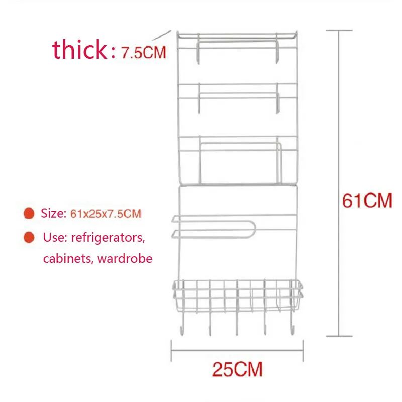 Стеллаж для хранения, кухонные аксессуары, полка, кухонный Органайзер, многослойный, для холодильника Estante, боковины для холодильника