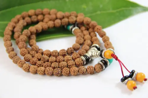 

7mm Tibetan Buddhism 108 Vajra Bodhi Prayer Bead Mala Necklace