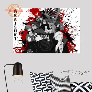 

Best Nice Custom Naruto Canvas Silk Fabric Poster Fashion Design Custom Cloth wall poster for Living Room Home Decor H0330DR30
