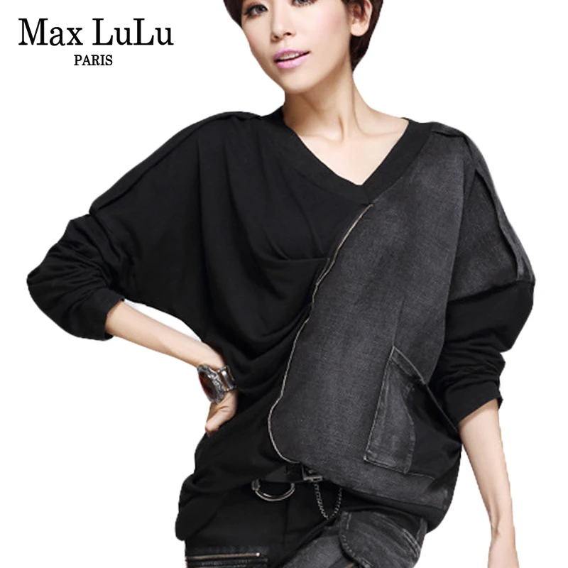 Max LuLu nueva moda coreana marca chicas Crop Top Tee mujeres Punk camisetas algodón Mujer V cuello Camiseta Harajuku Camiseta de gran tamaño Max LuLu nueva moda coreana marca chicas Crop Top Tee mujeres Punk camisetas algodón Mujer V cuello Camiseta Harajuku Camiseta de gran tamaño