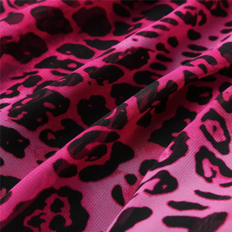 New Sexy ChiffonLeopard Print High Waist V-Neck Long Dress Summer High Street Fashion Dress For Female Vestidos #F#40DE07 (5)