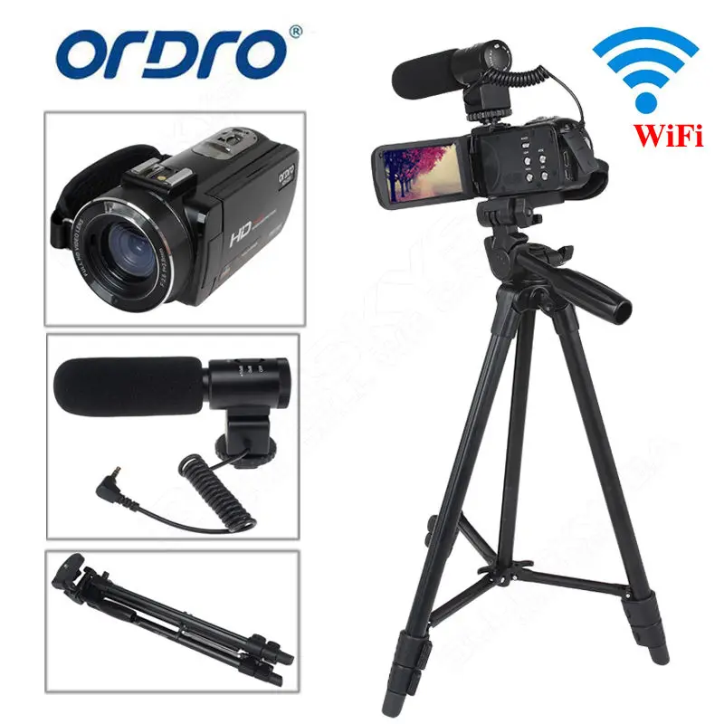 Ordro HDV-Z20 Full HD Цифровая видеокамера DV 1080 P 24MP 3 &quotсенсорный ЖК-экран 16X зум + штатив