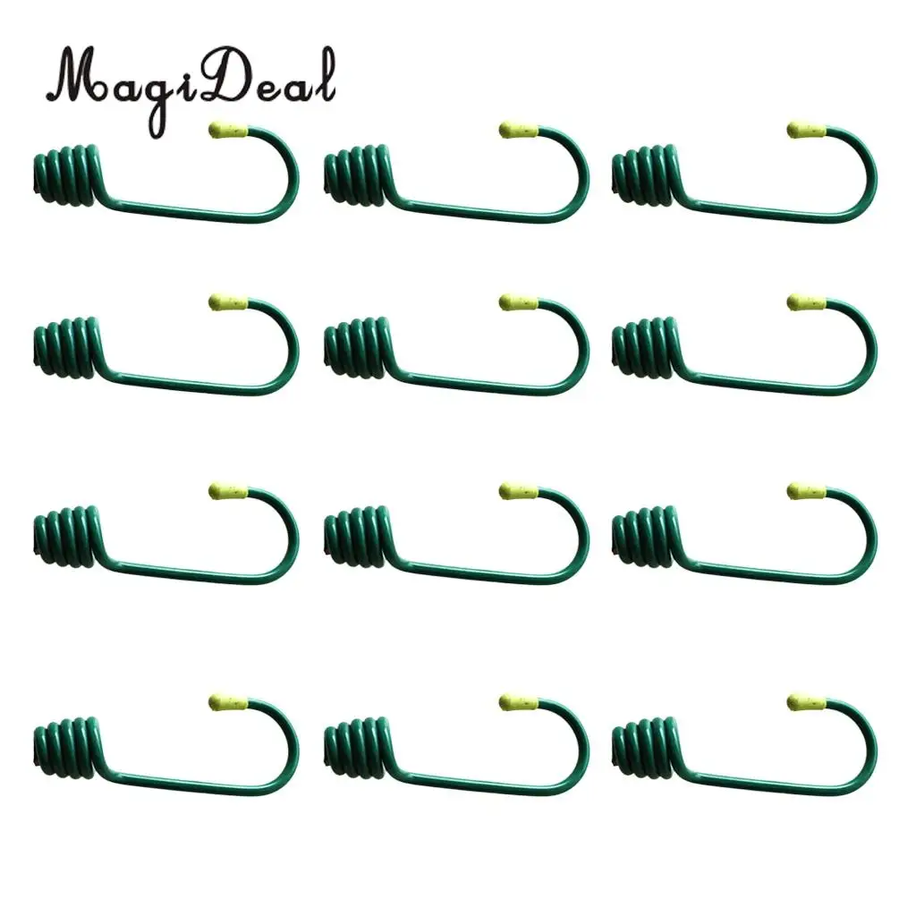 MagiDeal 12Pcs Durable Plastic Coated Iron Wire Hooks for 8mm Elastic Shock Cord Camping Tent Boat Cover Trailer Bungee Rope