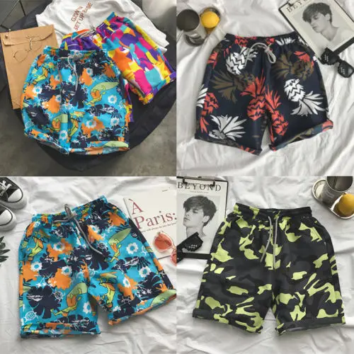 

Meihuida Brand Men's Shorts Gym Running Training Male Sportswear Boxer Beachwear Floral Waist belt Men Bathing Board Shorts