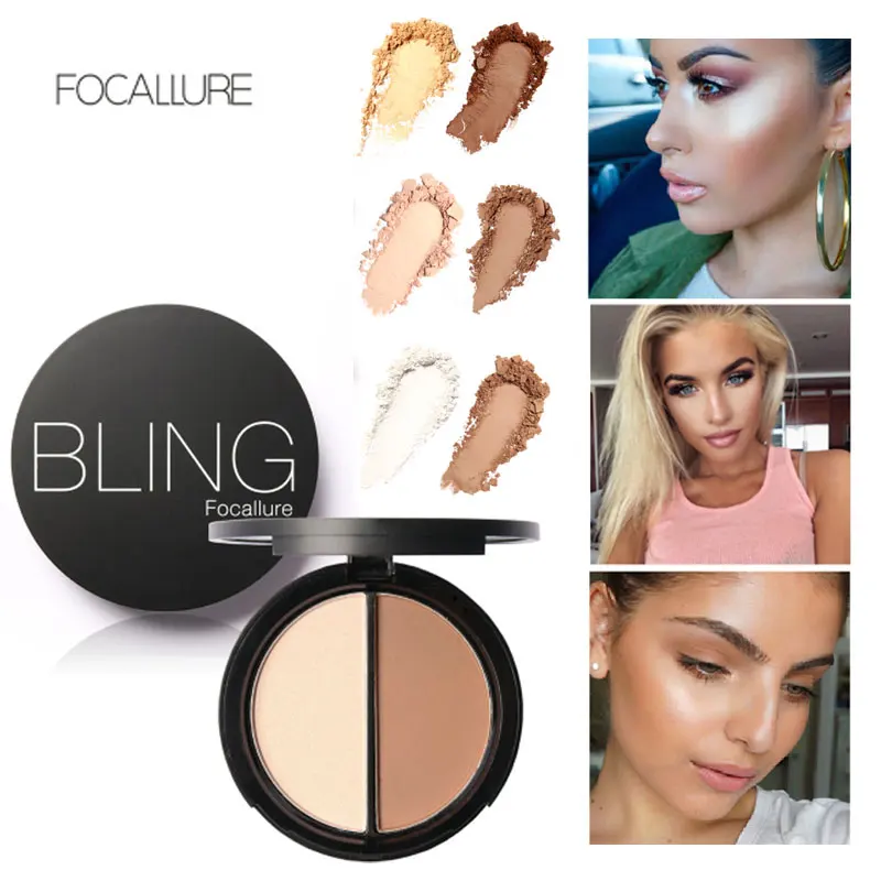 

Focallure New Makeup Blush Bronzer Highlighter 2 Diff Color Concealer Bronzer Palette Comestic Make Up Highliter powder
