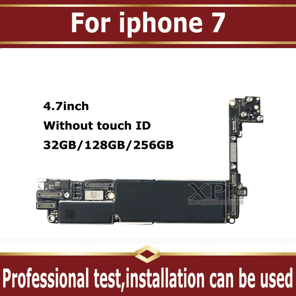 

32gb 128gb 256gb for iphone 7 4.7inch Motherboard without Touch ID, Original unlocked for iphone 7 Mainboard with Chips