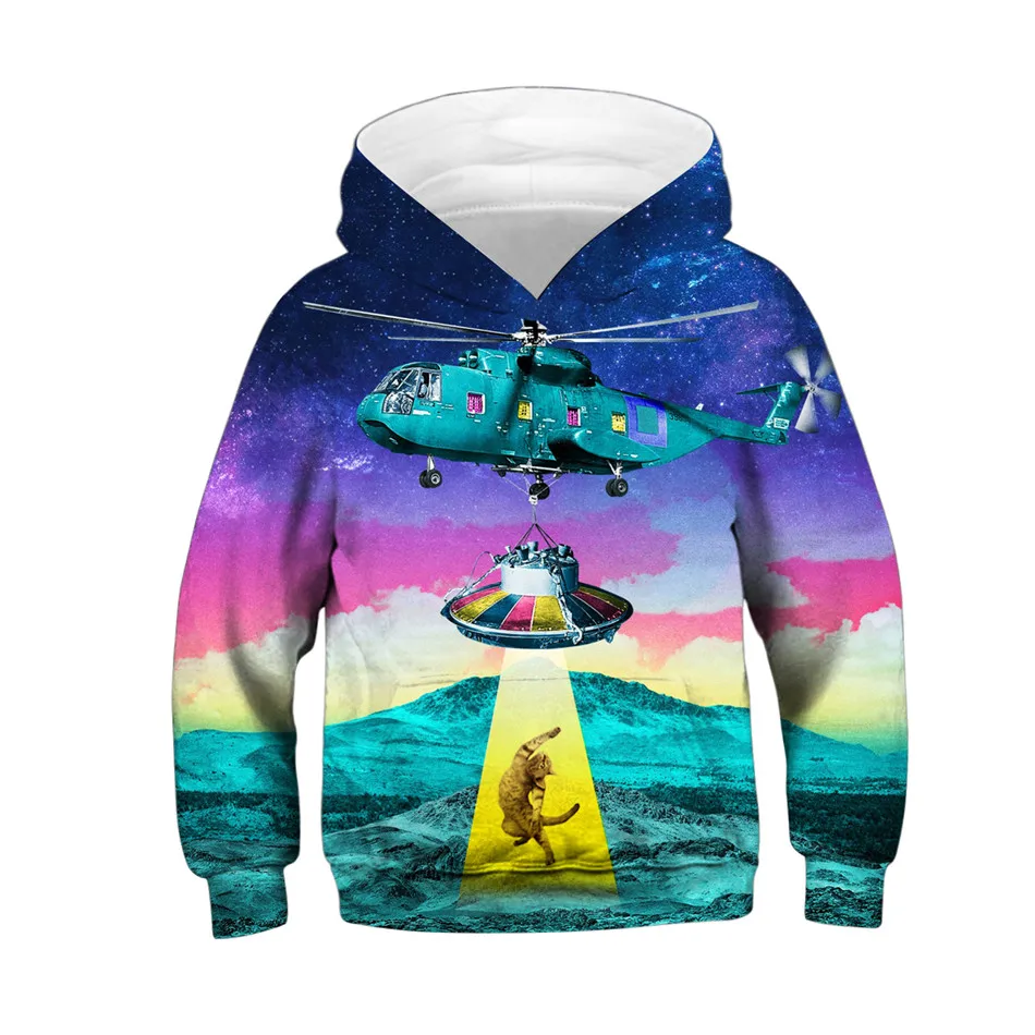 

Helicopter UFO Anime Animal Cat Funny Design Boys Girls 3D Printed Sweatshirts Children Colorful Hoodies Kids Pullovers Tops