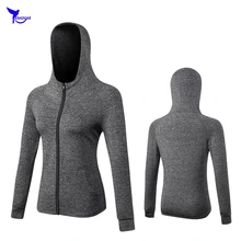 Женская быстросохнущая толстовка на молнии с капюшоном для тренировок, компрессионные куртки для тренажерного зала, фитнеса, бега, бега, облегающие толстовки, топы