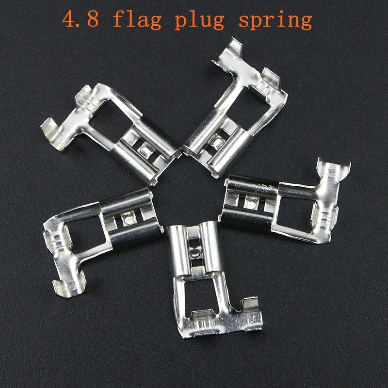 

50pcs Crimp terminal car speaker terminal 4.8 flagpole white tin