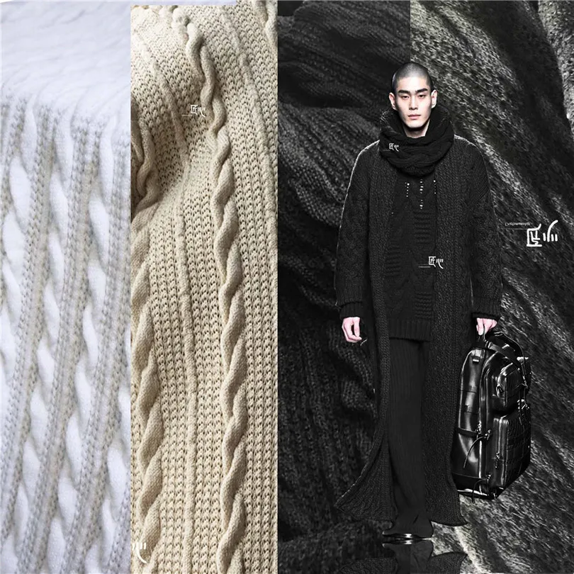 

50cm*160cm/piece Sweater thick needle twist rope diamond blended fabric sweater hat bag diy knitting designer fabric