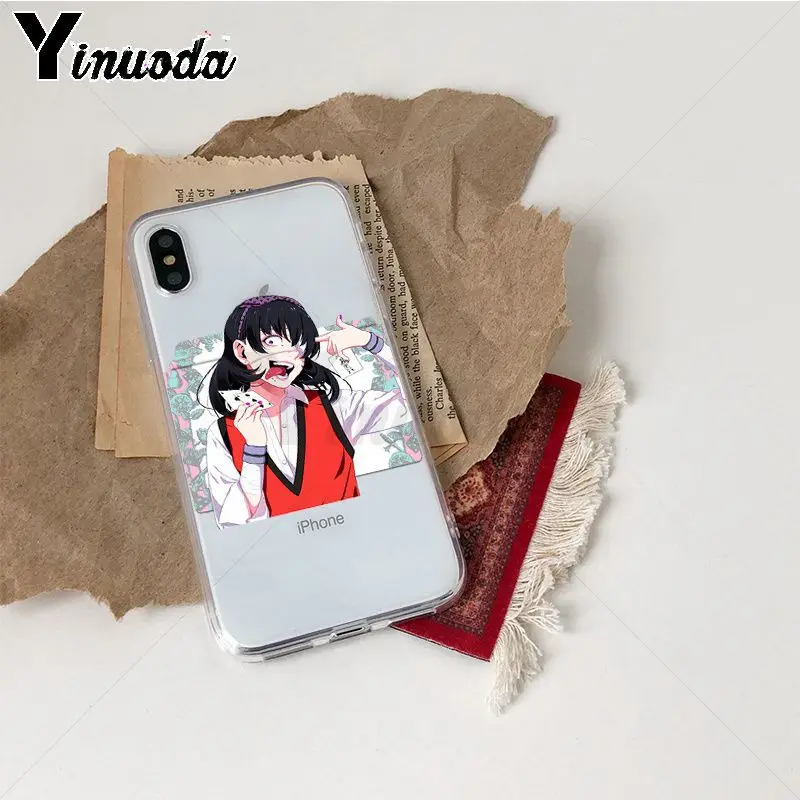 Yinuoda Kakegurui аниме Мягкий ТПУ чехол для телефона iPhone 8 7 6 6S Plus X XS XR XSMax 5 5s SE 5c
