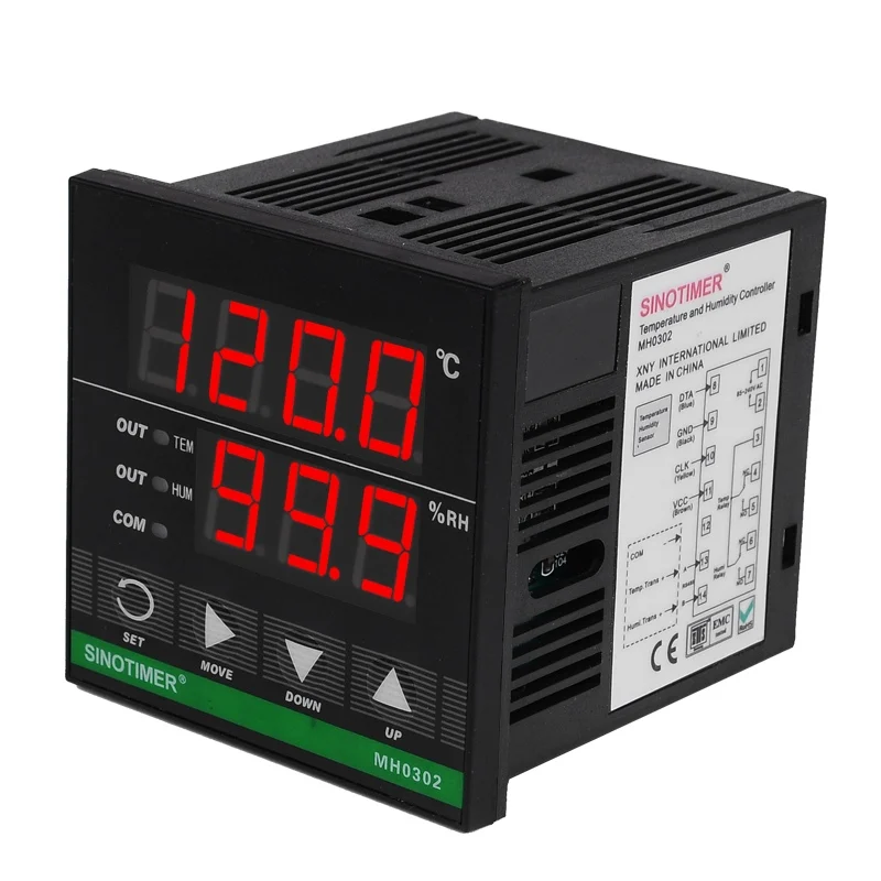 

AC 85~245VAC Power Supply Professional Digital Temperature Humidity Controller with Withstanding High Temperature Sensor