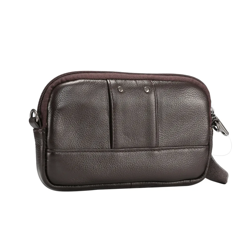 100% Genuine Leather Waist Bag for iphone/Samsung Smart Phone Shoulder Bag Belt Pouch for Below 6.5inch Mobile Phones Case