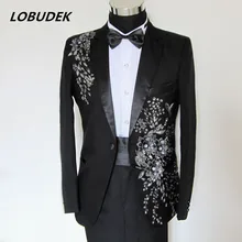 Мужской костюм, костюмы с пайетками, облегающий костюм, мужской деловой костюм, одежда для певицы, танцовщицы, звезды, для ночного клуба, для выступлений