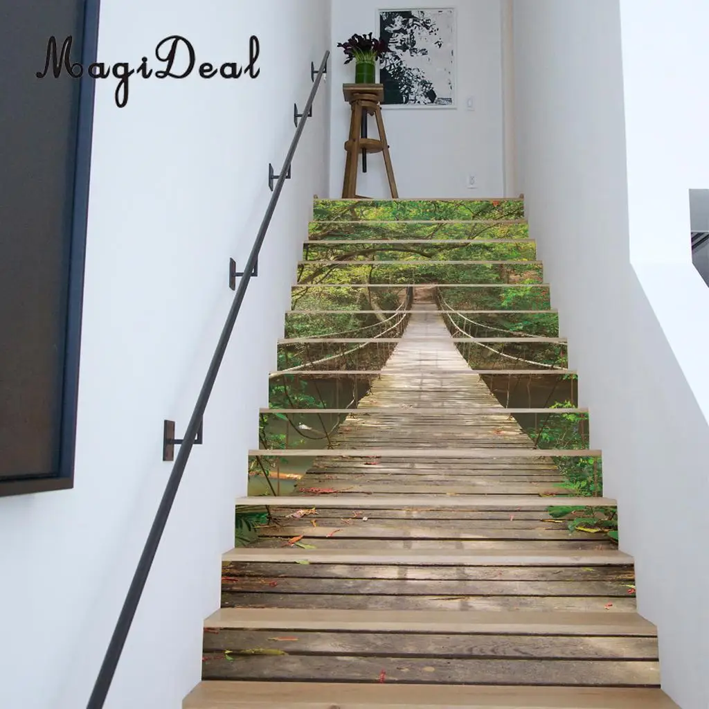 6 шт./компл. 3D самоклеющиеся лестницы стояки наклейки Набор лестницы наклейки съемный водонепроницаемый настенной бумаги для украшения дома