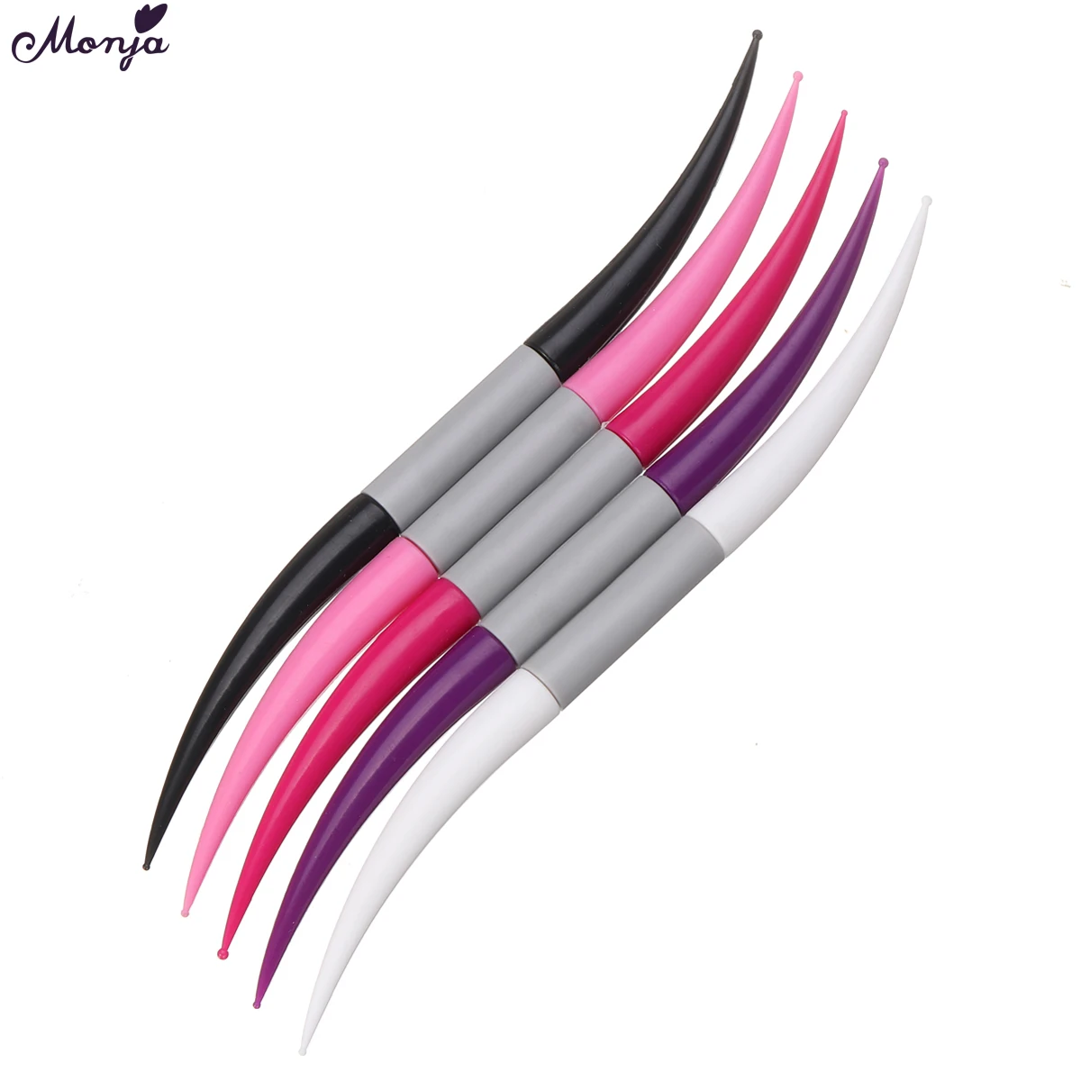 

5pcs/set S Curve Dual End Nail Art Rhinestone Gem Beads Sequins Pick up Dotting Drawing Pen Brush Manicure Tools