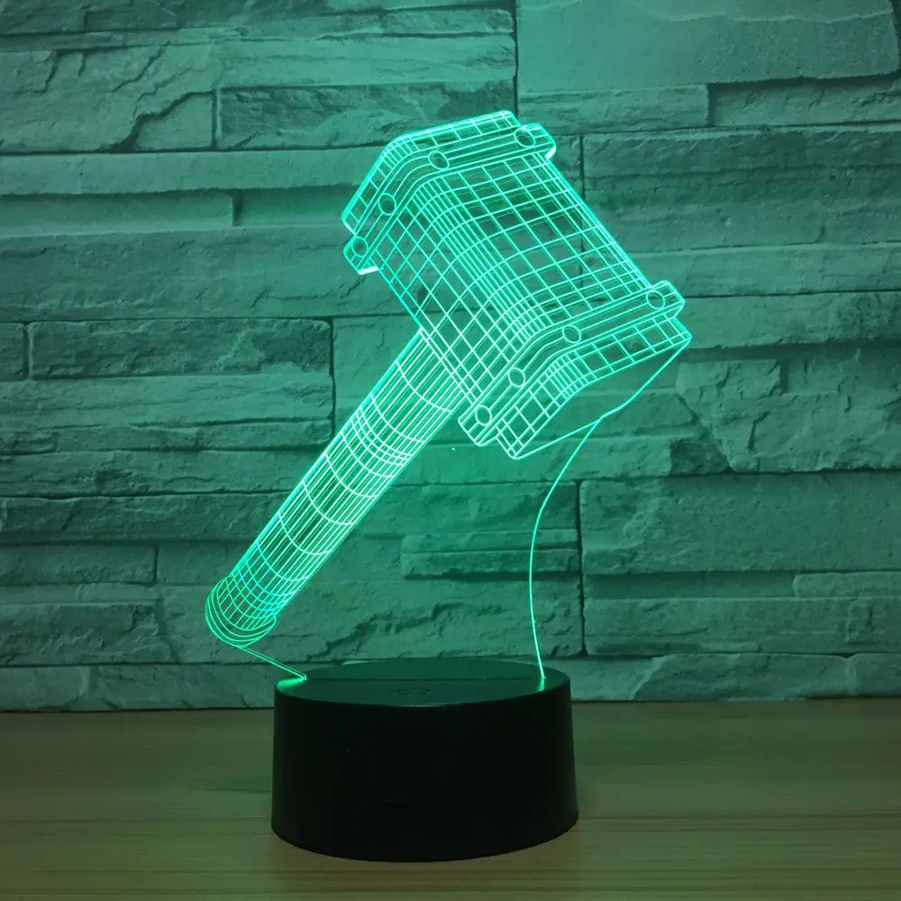 

Hammer Creative 3D LED Night Light 7 Colors Change Lamp Home Party Decor Vision Desk Lampara Led Toy USB Baby Kids Sleeping Lamp