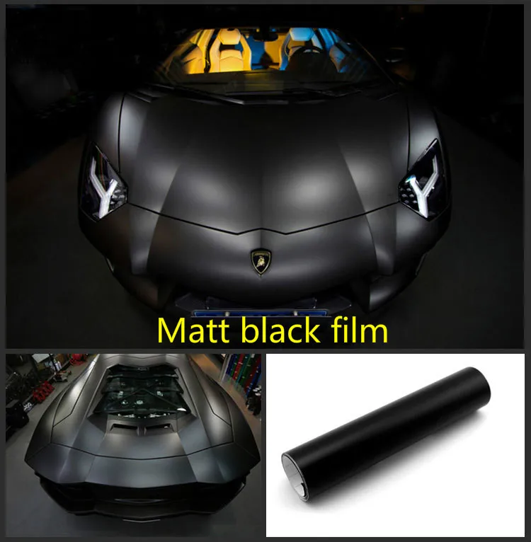 Buy 300mmX1520mm Matte Matt Black Vinyl Wrap Self