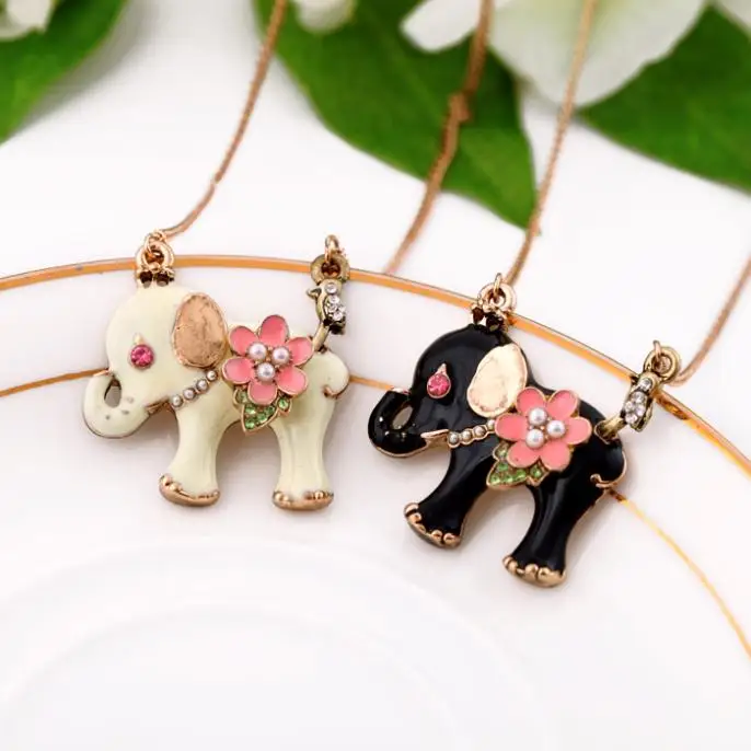 

Hot Selling New Arrival All-match Cute Circle Flower Elephant Necklace N847