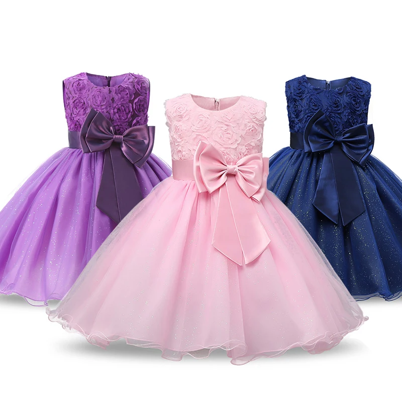 

Baby Girl Princess Dress Clothes Kids Dresses For Clothing Lace Birthday Party Wedding Big Bow Costume Prom Gown For Little Girl