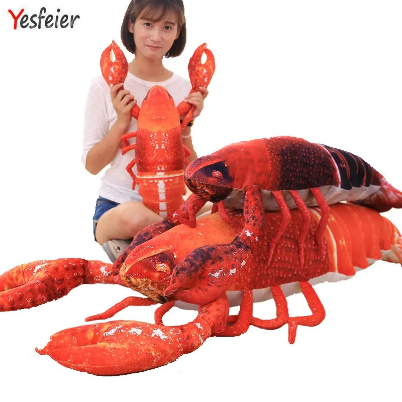 

Wholesale Creative simulation lobster hold pillow cushion for leaning shrimp Doll birthday girl plush toys For Children 60-120cm