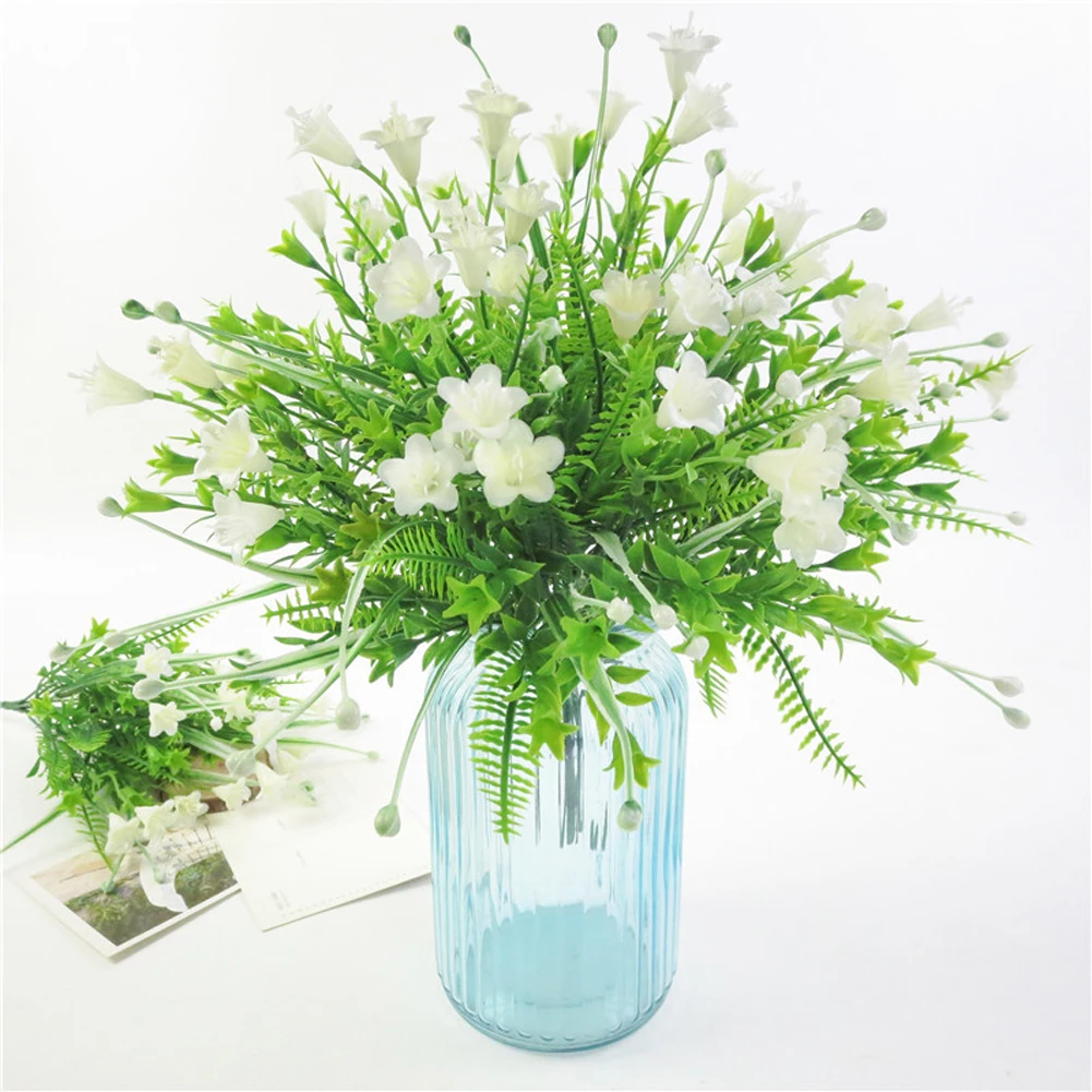 

35cm Artificial Flower Bouquet Simulation Lilies Flowers For Wedding Party Decoration Home Decor