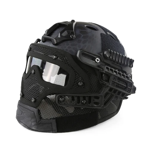 Новая тактическая G4 система/набор PJ шлем с общей защитой стеклянная маска военный Пейнтбол шлем для охоты с Goggle - Цвет: MKBK