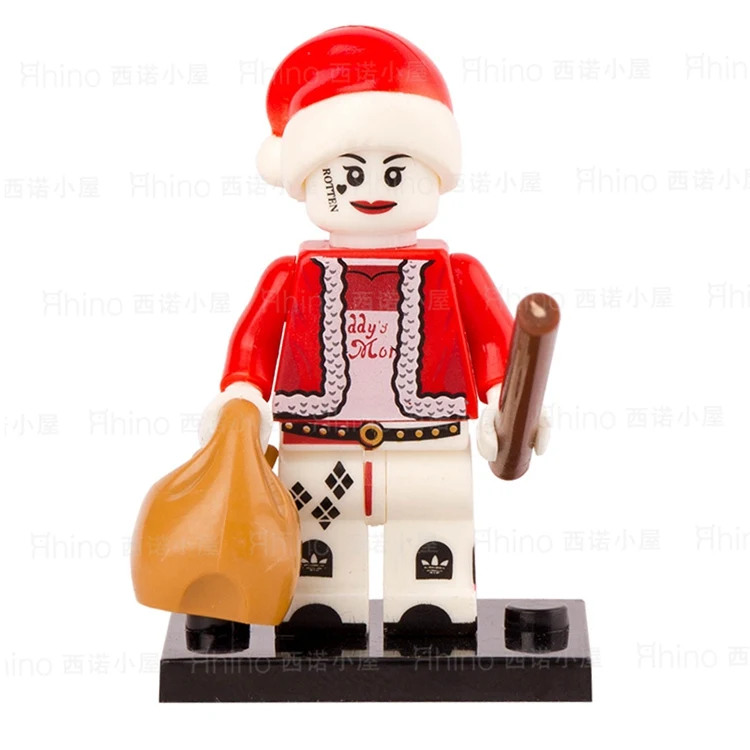 Beste Enkele Koop Santa Harley Quinn Batman Justice League Kerst DIY minifig DIY Monteren Bouwstenen Kids Xmas Speelgoed Gift