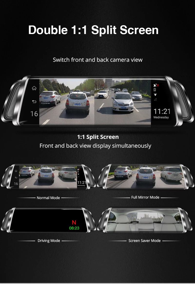 Камера заднего вида android gps навигатор 4 г Wi Fi ADAS Avtoregistrator Full HD 1080 P двойной объектив зеркало заднего вида Drive видео регистраторы